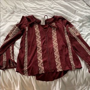 Burgundy American Eagle Blouse